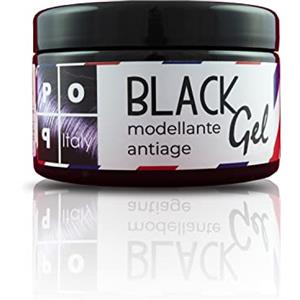Pop Italy Black Gel - Gel fissativo nero ad effetto coprente per capelli bianchi, grigi e brizzolati - 250 ml