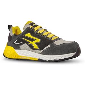 U-POWER DON'T WORRY... BE HAPPY! U-Power | Stark ESD S1PS Hi HRO FO SR Scarpe Antinfortunistiche da Lavoro con Protezione Colpi, Tomaia U|Knit Elasticizzato e Pelle, Suola SCF +, Nero Giallo, Taglia 47