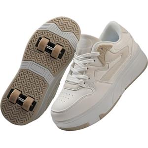 Surwin Scarpe con Rotelle Bambino, Scarpe con 4 Rotelle Scarpe con Ruote Bambini Ragazzo Ragazza, Scarpe da Ginnastica Design di Laccio Scarpe Scarpe da Skateboard con Rotelle