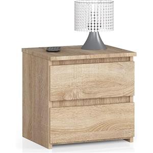 AKORD | Comodini Picolo con 2 Cassetti | Armadio Camera da Letto | Cassettiera Scrivania | Salvaspazio | 40 x 40 x 35 cm | 16mm Pannello laminato | Rovere Sonoma