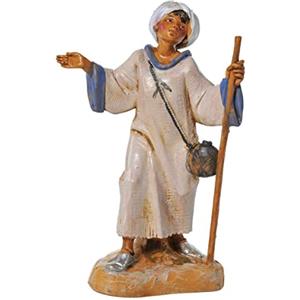 FONTANINI Pastore con Bastone 12CM STATUINA in Resina PRESEPE (F-60)