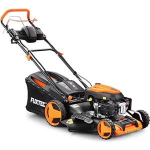 FUXTEC Tagliaerba a scoppio FX-RM5196eS - avvio elettrico - 51 cm - 4in1 | Batteria ZipGO - Motore benzina 196cc - Easy Clean - 6CV - Mulching - Raccoglierba 60L - Trazione semovente