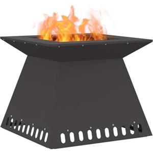 vidaXL Focolare Nero 60 x 60 x 50 cm Acciaio, Giardino e Terrazza, Stufa Moderna a Legna, Design Elegante, Soluzioni Riscaldamento Ecologiche