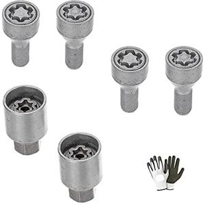 farbrothersonline COMPATIBILE CON VOLKSWAGEN Eos,Polo,Fox,Tiguan,New Beetle, T-Roc, Arteon, E-Golf, T-Cross, Taigo dal 01/2000 in poi ZA/E BULLONI ANTIFURTO-RAPINA-SCASSO ANTI-THEFT PER AUTO KIT PERNI VITI CERCHIO LEGA