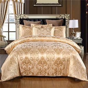 SAYNO Set di trapunta in raso di seta coperta per tutte le stagioni, copriletto regina, set di biancheria da letto in jacquard di lusso, set di biancheria da letto abbinati a 2 federe (matrimoniali, 228 x
