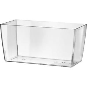 Tecnokit Tera Vaso Coimbra Rettangolare Trasparente in Plastica Effetto Vetro, 30x14,5x15h cm, Fioriera Decorativa per Interno