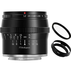 TTArtisan - Obiettivo a messa a fuoco manuale APS-C, 50 mm, F1.2, APS-C, per fotocamere Fujifilm X, X-A1, X-A10, X-A2, X-A3, X-A5, X-H1, X-T10, X-T2, X-T20, X-T100, X-PRO2, X-E1, X-E2, X-E2S.