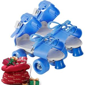 Generisch Pattini a rotelle per bambini - 28 - 36 regolabili | Quad-Pattini regolabili con doppia 4n, facili da trasportare, PVC + PP, ideali per principianti, attività ricreative all'aria aperta | Scarpe