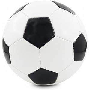 Monwssoe Palloni da calcio misura 5, confezione da 1 pallone da calcio misura 5, PVC/pu addensato, valvola con chiusura ad, per allenamenti e partite, bianco e nero