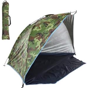 Hosrivae Tenda da spiaggia con protezione UV e rete di ventilazione, 220 x 120 x 120 cm, portatile, impermeabile, tenda da campeggio per attività all'aperto (mimetica)