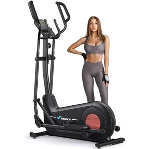 MERACH Cyclette Ellittica per Casa con Lunghezza Passo di 47cm, Ellittiche Ultra Silenzioso Resistenza Magnetica 8 Livelli, Allenamento di Resistenza Efficace, App Proprietaria, Carico Fino a 180kg