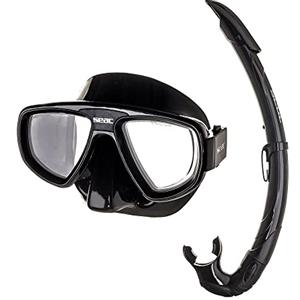 SEAC Extreme Kit Maschera per Lenti Graduate e Boccaglio Snorkeling Unisex Adulto Nero Taglia Unica