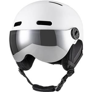 OVAQUIXI Casco da Sci con Maschera, Struttura in ABS, Ventilazione Ottimale, di Maschera, Perfetto per gli Appassionati di Sport Invernali (Circonferenza della testa L 59 61 cm)