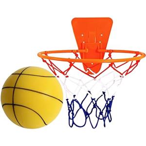 Generico Canestro Basket Da Muro Interno Silenzioso, 18cm Set Da Basket Silenzioso, Pallacanestro Silenziosos Per Allenamento Di Palleggio E Tiro Bambini Adulti