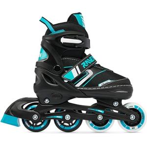RAVEN Pattini in linea Inline Skates per bambini e adulti regolabili (Helixi Black/Mint, 34-37 (21cm-23,5cm))