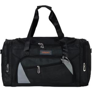 Or&My Borsone Sportivo Uomo Donna con Tracolla - Borsa a mano Palestra e Viaggio in Poliestere Resistente e Impermeabile, Multitasche - Ideale per Weekend Fitness Piscina Militari Mod.L69-55 (Grigio, M)