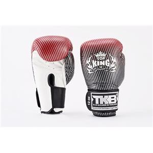 TOP KING Guanto da Boxe Rosso 10 oz in Pelle con Imbottitura Multistrato e Palmo Traspirante per Boxe, Kick Boxing e Muay Thai