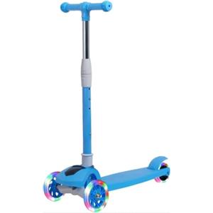 Frilla Monopattino per bambini 3+ anni con luci LED lampeggianti - regolabile in altezza, pieghevole e stabile, ruote luminose | FLASHRIDE