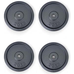 MADICKS Disco Ghisa 0,5kg 1,25kg 2,5kg 5kg 10kg 15kg 20kg | Pesi palestra per bilanciere e manubri standard | Robusti e resistenti | Ideali per allenamento forza e bodybuilding (20 KG, 4X)
