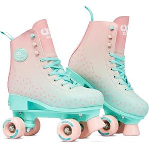 Croxer - Pattini a rotelle per bambini, ragazze, ragazzi, adulti, bambini - Pattini a rotelle - Design retrò anni '70 - Cuscinetti ABEC-7, ruote in gomma - Sprinkly, regolabili 39-42 (25-26,5cm)