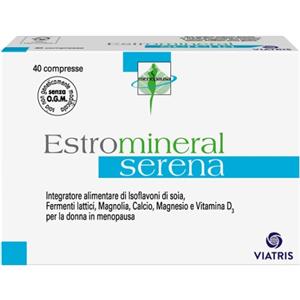 MEDA PHARMA Estromineral Serena - Integratore Alimentare per la Menopausa con Isoflavoni di Soia, Fermenti Lattici, Calcio e Vitamina D3 - 40 Compresse