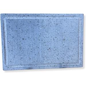 Mottiwood Pietra Lavica Siciliana con Scolo, Piastra Liscia Pietra Ollare, Rettangolare, 30x38x1.5hcm, Refrattaria, Made in Italy