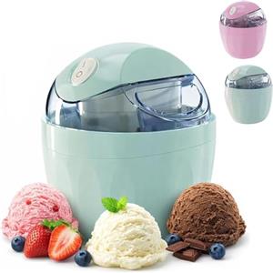 Generic Piccola mini gelatiera domestica, macchina elettrica per dessert personale one-touch, apparecchio compatto da banco, per dolcetti surgelati fatti in casa e uso quotidiano in cucina blue