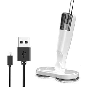 PAKLIF Scopa a vapore Spruzzatore Mop For Pavimenti Pulizia Mop Elettrico Rotante Senza Fili Portatile Pulizia E Ricarica Di Elettrodomestici For Pavimenti per superfici fumanti, Windows (Color : White, Si
