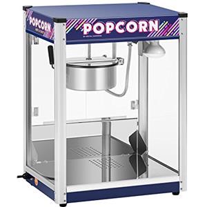 Royal Catering Macchina per Popcorn Professionale (1500 W, ca. 5 kg/h, Rivestimento antiaderente, 33,7 x 47,6 x 51,7 cm, Blu) Popcorn Maker