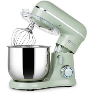 Kitchen in the box Impastatrice Planetaria, 3,5L Piccolo Planetaria Professionale, 10 Velocità Impastatrice Pizza con Uncino Impastatore, Mescolatore, Frusta Sbattitric (Verde)
