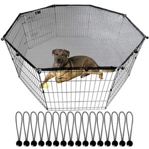 Generic Copertura per box per cani - Copertura universale per animali con parte superiore resistente al sole/pioggia | Compatibile con recinti per cani a 8 pannelli per interni ed esterni, protezione parasole