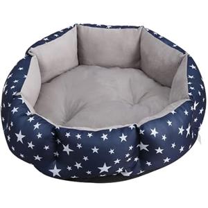 DOTBUY-SHOP Rotondo Cuccia Cane Interno, Peluche Cuccia Gatto e Cane Ciambella Cuscino per Cani, PP Cotone Cuscino per Animale Domestico, per Cani Gatti (S,Stelle Blu)
