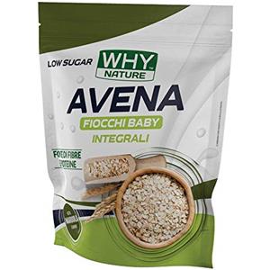 WHY SPORT Avena Fiocchi Baby Integrali 1kg Gusto Burro D'arachidi Caramello