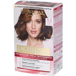 L'Oréal Paris Excellence Crème Tinta Permanente Castano Chiaro Dorato 5.3 - Nutriente e a Lunga Durata
