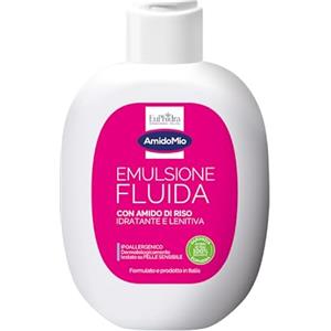Euphidra - AmidoMio Emulsione Fluida, Azione Lenitiva e Rinfrescante con Amido di Riso, Effetto Emoliente, Lascia la Pelle Morbida e Idratata, Flacone 200ml