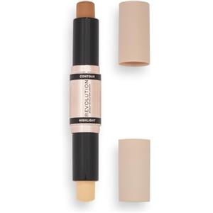 Revolution Beauty London Makeup Revolution Stick Contouring Duo, Contorno in Crema & Illuminante, Definisce gli Zigomi e Sculpe il Viso, Vegano e Cruelty-Free, Colore Medium, 2.4g