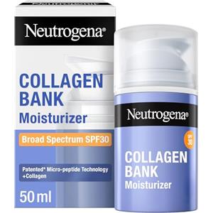 Neutrogena Collagen Bank Crema Idratante Viso con Collagene SPF 30, 50 ml | Idrata e rimpolpa, Tutti i tipi di pelle, Con Collagene e Micropeptidi, Protezione solare anti-età SPF30, Finish invisibile