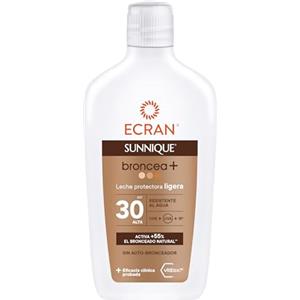 Ecran Sunnique - Latte protettivo solare bronzo+ SPF 30, protezione media UVB e UVA, attiva l'abbronzatura naturale, senza autoabbronzante, con tecnologia PureBronze, resistente all'acqua - 370 ml