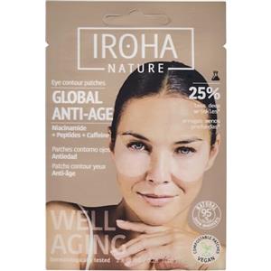 IROHA NATURE - Patch Occhi Anti-Età | Niacinamide, Caffeina e Peptidi | Riduzione Rughe, Linee di Espressione, Borse e Occhiaie | Idratazione con Acido Ialuronico | Vegano e 100% Biodegradabile
