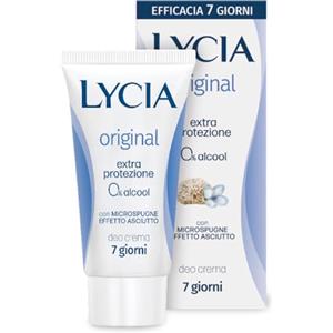 Lycia, Original Crema Deodorante con Antibatterico e Microspugne Effetto Asciutto per una Sensazione di Freschezza Durevole, Efficace fino a 7 Giorni, Senza Alcool, 30 ml