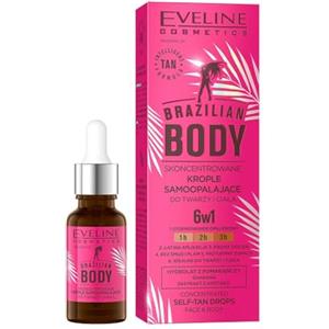 Eveline Cosmetics Brazilian Body - Gocce autoabbronzanti con formula intelligente, bagliore naturale e protezione solare