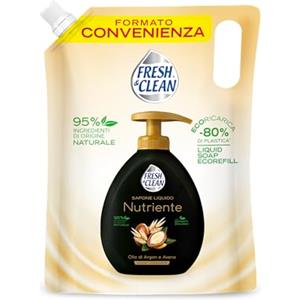 Fresh & Clean - Sapone Liquido Mani Nutriente, con Olio di Argan e Avena, Ecoricarica 1000 ml