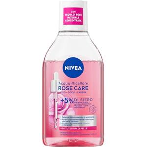 NIVEA Acqua Micellare Rose Care, 400 ml | Acqua Micellare Struccante con Acqua di Rose e Vitamina E, Per Occhi, Labbra e Viso, Rimuove Trucco e Impurità