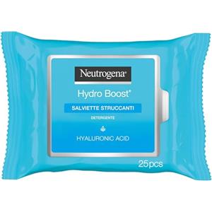 Neutrogena Hydro Boost Salviette Struccanti, Salviettine struccanti e idratanti arricchite con Acido Ialuronico, Struccante viso e occhi detergente per trucco waterproof, 1 confezione da 25 pezzi