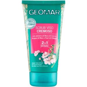 GEOMAR | Scrub Viso Detergente Cremoso, Con polvere di Noce di Cocco, Acqua di Riso e Fiori di Ciliegio, 95% di Origine Naturale, Made in Italy, 1 x 150 ml
