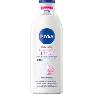 NIVEA Lozione per il corpo, petali di rosa e cura, crema per il corpo con siero per la cura profonda per 72 ore, lozione per il corpo con olio di argan di origine naturale (400 ml)