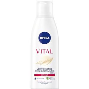 NIVEA Vital, latte detergente per la pelle matura, rimuove accuratamente il trucco e lo sporco della pelle, delicato latte detergente (200 ml)