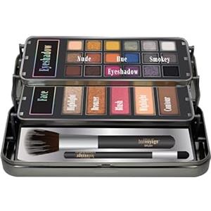 bonvoyage, Set Trucchi Donna, Include Ombretti, Trucco per il Viso, Bronzer, Blush e Illuminante, e Pennelli Make Up, Valigetta Portatile e Leggera con Specchio, Hello Beautiful