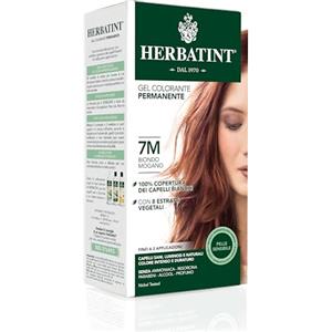 Herbatint Gel Colorante Permanente 7M Biondo Mogano - 150 ml, Senza Ammoniaca, 100% Copertura Capelli Bianchi, con 8 Estratti Vegetali Bio