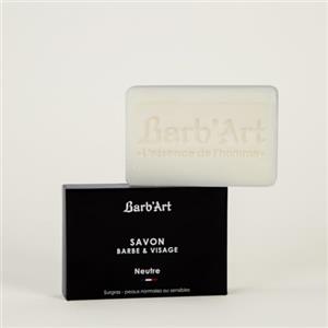 Barb'Art - Sapone Barba & viso - Neutro Senza Profumo- Pulizia viso - Tutte le pelle, anche sensibili - 100 g